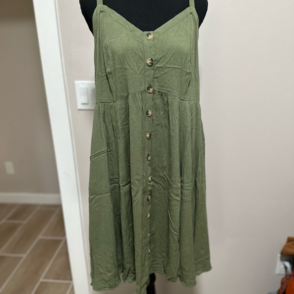 Torrid Mini Rayon Slub Fit Lace-Up Back Fit n' Flare Dress, size 1